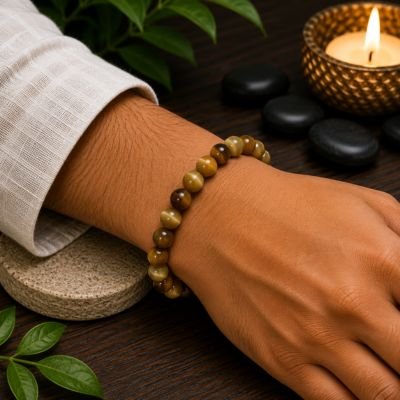 Citrine Bracelet — 8mm Natural Beads