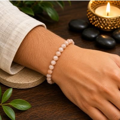 Clear Quartz Bracelet — 8mm Natural Beads