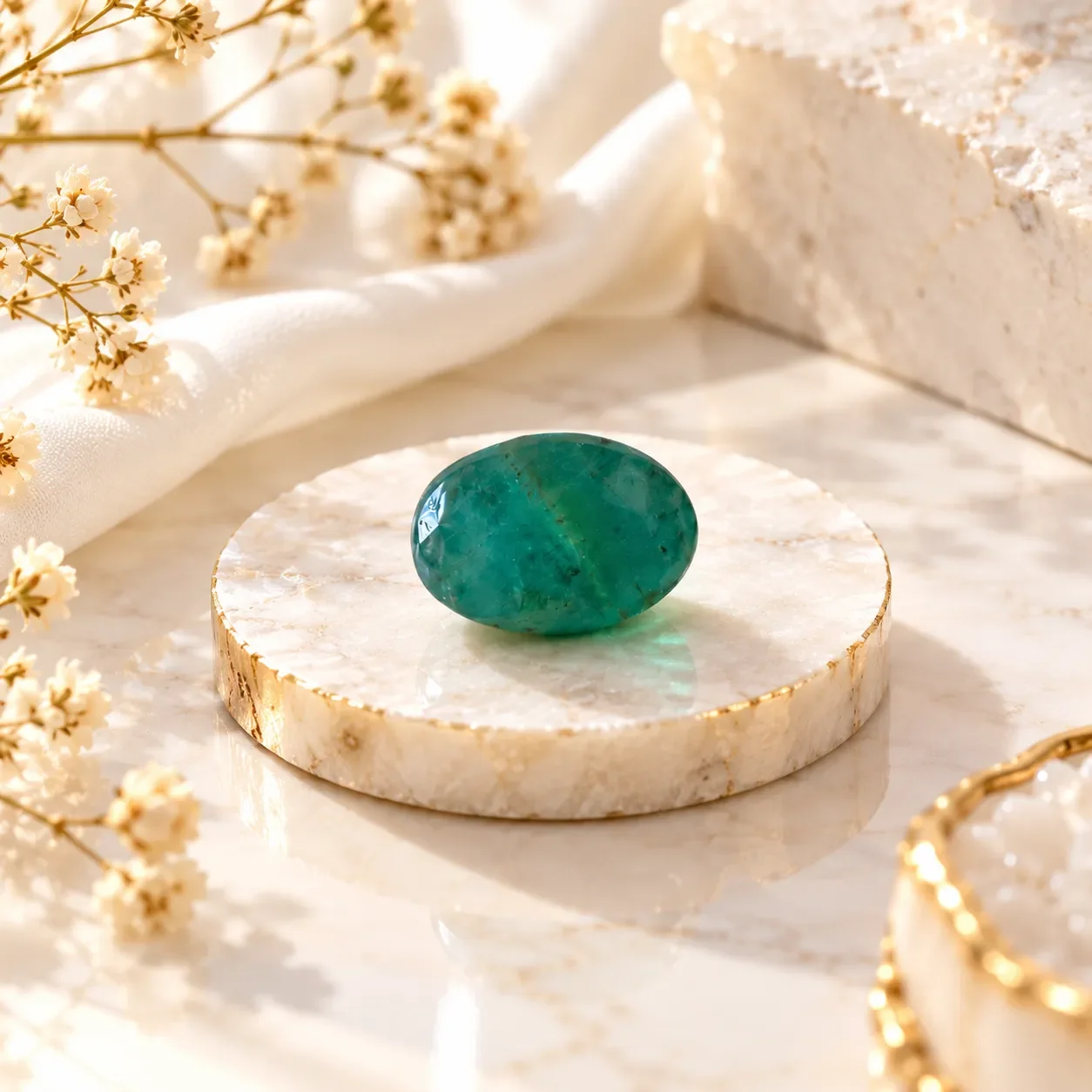 Emerald (Panna) Stone 7.60 Carat (8.35 Ratti) – Zambian Oval EM-05