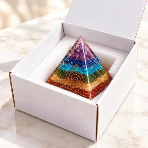 7 Chakra Orgonite Pyramid