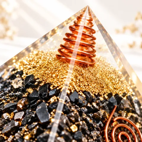 Black Tourmaline Orgonite Pyramid – 9 cm