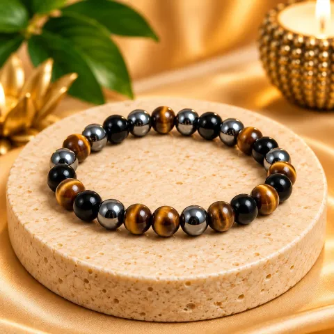 Career Bracelet – Tiger Eye, Hematite & Black Onyx