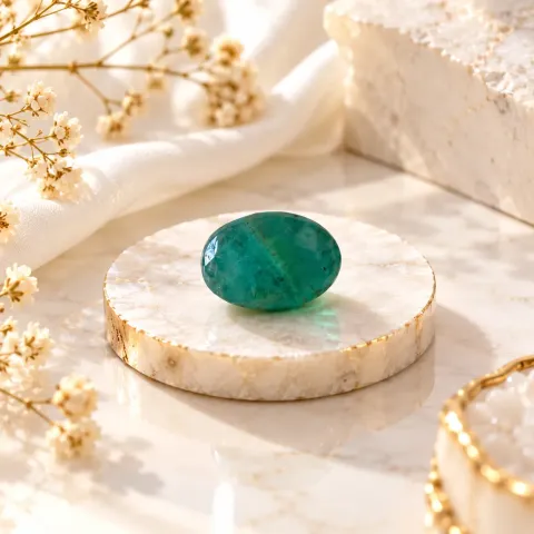 Emerald (Panna) Stone 7.60 Carat (8.35 Ratti) – Zambian Oval EM-05