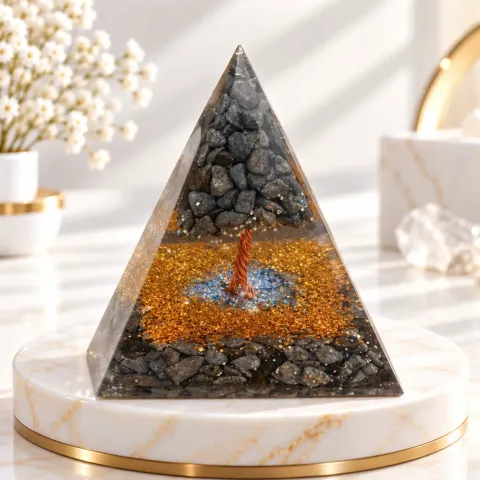 Pyrite Tree Orgonite Pyramid