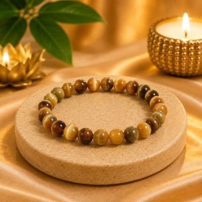 Tiger's Eye Bracelet — 8mm Natural Beads